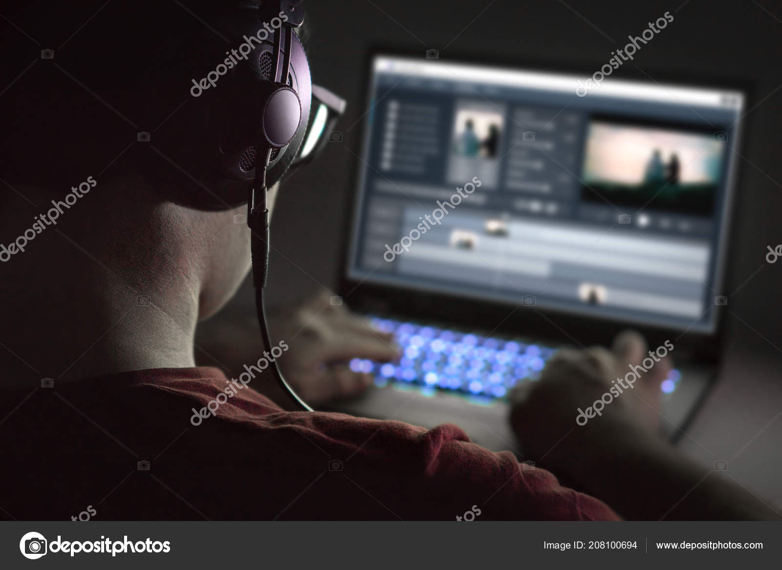 Video Editing Laptop Professional Editor Adding Special Effects