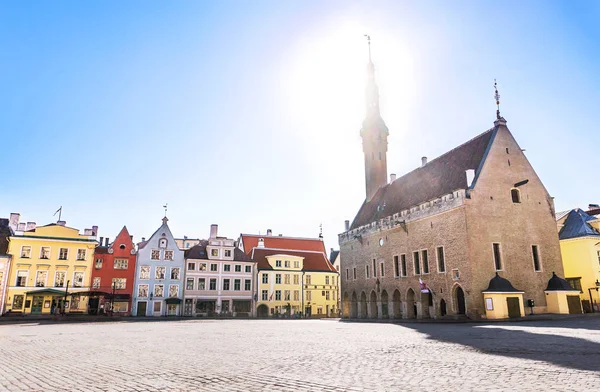 Tallinn Old Town View Town Hall Square Raekoja Plats Beautiful — Stock Photo, Image