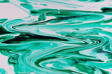 Sıvı akrilik soyut doku. Sıvı soyut sanat. Yeşil renk mermer doku.