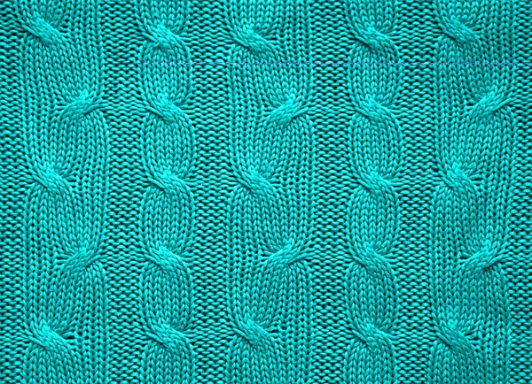 Textura tricotada de cor turquesa. Fundo para um cartão de férias . — Fotos gratuitas