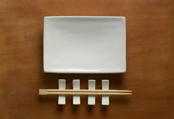 Suşi Yemek Çubukları Diğer Çin Mutfağı Mutfak Eşyaları Üstten Görünüm — Stok fotoğraf