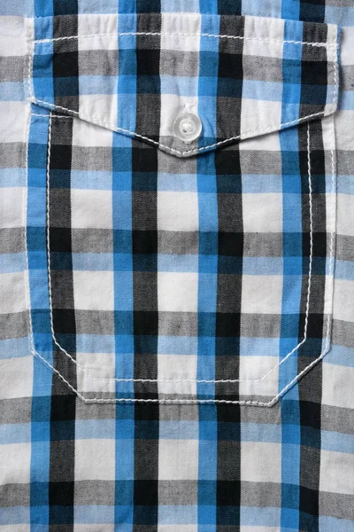 Bolsillo Camisa Rayada Azul Blanco Negro Primer Plano — Foto de Stock