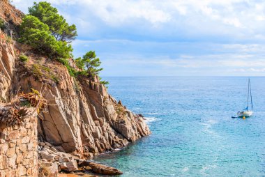 Deniz manzarası, Tossa de Mar, Costa Brava, İspanya