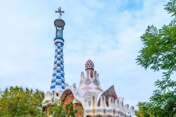 Park Güell är den viktigaste parken i Barcelona. Spanien — Stockfoto