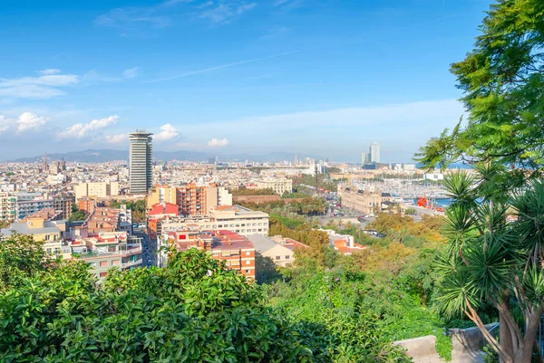 Panoramatický pohled na Barcelonu, Katalánsku, Španělsko — Stock fotografie