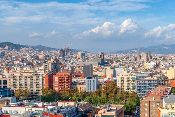 Panoramatický pohled na Barcelonu, Katalánsku, Španělsko — Stock fotografie