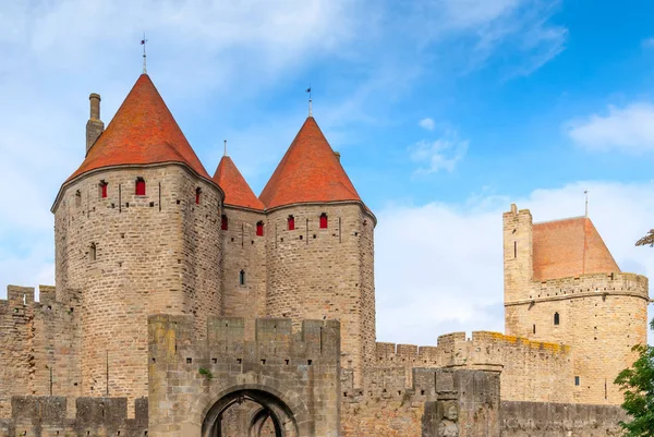 Det medeltida slottet Carcassonne, Aude, Occitanie, Frankrike — Stockfoto