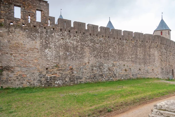 Det medeltida slottet Carcassonne, Aude Occitanie Frankrike — Stockfoto