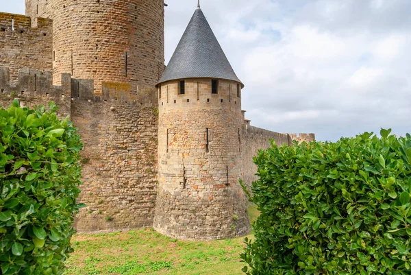 Medeltida slott Carcassonne i södra Frankrike — Stockfoto