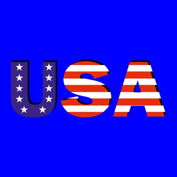 Word USA med amerikansk flag – Stock-vektor