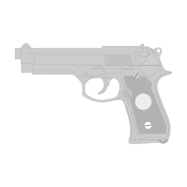 Gun Vektor Illusztráció Izoláció Fehér Alapon — Stock Vector
