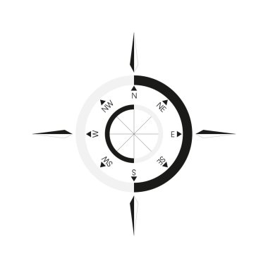 Pusula bembeyaz oldu. Vektör illüstrasyonu.