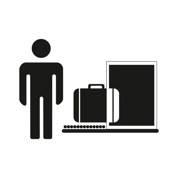 Symbol für die Gepäckkontrolle, Zollüberprüfung, Web-Symbol auf weißem Hintergrund — Stockvektor