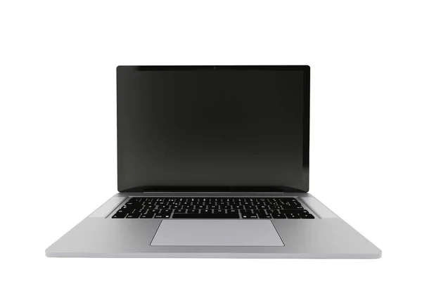 Laptop reális számítógép. Modern vékony élű vékony design.. Laptop elszigetelt fehér alapon. — Stock Fotó