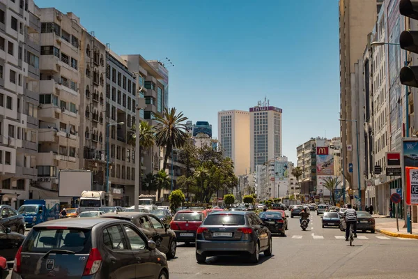 Mid day traffic jam - Casablanca - Morocco — Stock Photo, Image