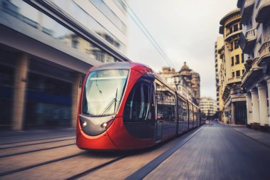 Casablanca, Fas sokaklarında hareketli bir tramvay