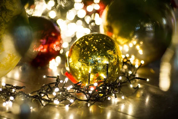 Christmas toys-balls and bright garland