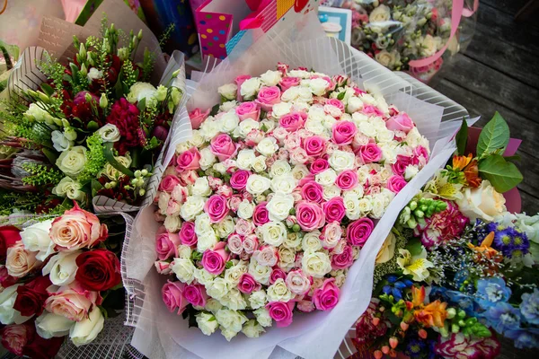 Bouquet of small multi-colored roses