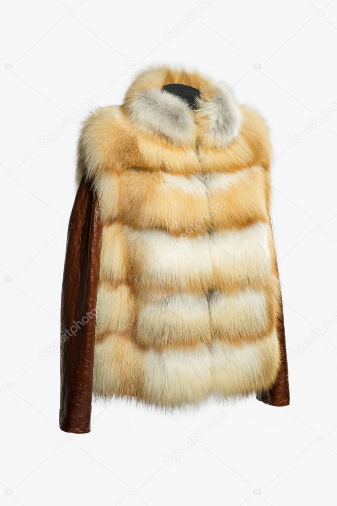 Short light fur coat