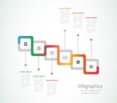 Infographic tasarım öğeleri iş verilerinizi 6 seçenekleri, parçalar, adımları, zaman çizelgeleri veya işlemler ile için. Vektör çizim.