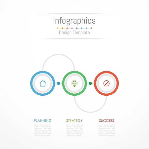 Infografische Gestaltungselemente für Ihre Geschäftsdaten mit 3 Optionen, Teilen, Schritten, Timelines oder Prozessen. Vektorillustration. — Stockvektor