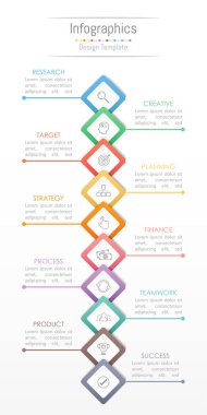 Infographic tasarım öğeleri iş verilerinizi 10 seçenekleri, parçalar, adımları, zaman çizelgeleri veya işlemler ile için. Vektör çizim.