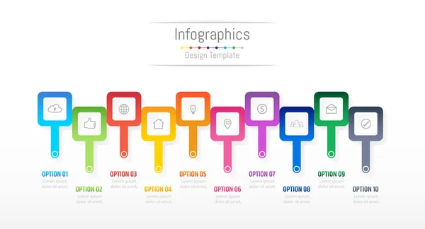 Éléments Conception Infographie Pour Vos Données Entreprise Avec Options Pièces — Image vectorielle