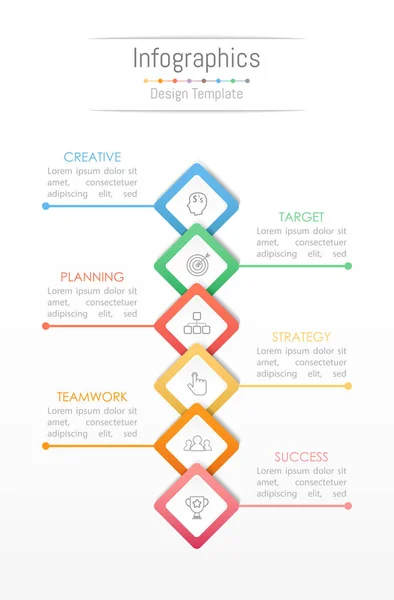 Infographic designelementen voor uw bedrijfsgegevens met 6 opties, onderdelen, stappen, tijdlijnen of processen. Vectorillustratie. — Stockvector