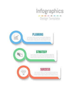 Infographic tasarım öğeleri iş verilerinizi 3 seçenekleri, parçalar, adımları, zaman çizelgeleri veya işlemler ile için. Vektör çizim.