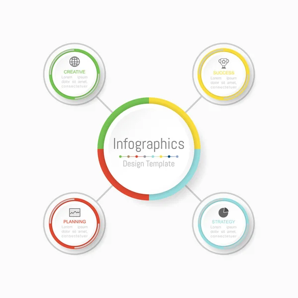 Infographic Designelement För Dina Affärsdata Med Alternativ Delar Steg Tidslinjer — Stock vektor