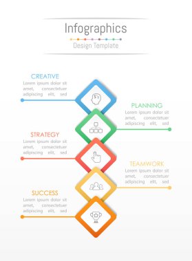 Infographic tasarım öğeleri iş verilerinizi 5 seçenekleri, parçalar, adımları, zaman çizelgeleri veya işlemler ile için. Vektör çizim.