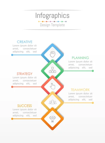 Elementos Diseño Infográfico Para Sus Datos Empresariales Con Opciones Piezas — Vector de stock