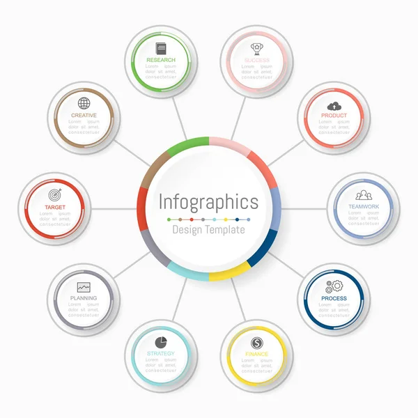 Infografische Gestaltungselemente Für Ihre Geschäftsdaten Mit Optionen Teilen Schritten Timelines — Stockvektor