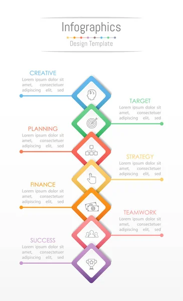 Infographic ontwerpelementen voor uw bedrijfsgegevens met 7 opties. — Stockvector