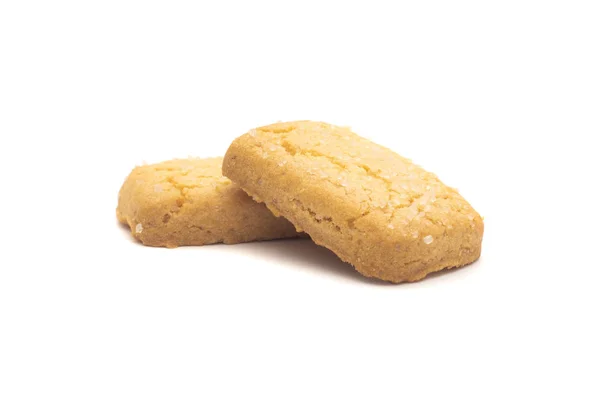 Одна Сторона Двох Масляних Печива Білому Тлі — стокове фото
