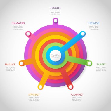 Infographic tasarım öğeleri iş verilerinizi 7 seçenekleri, parçalar, adımları, zaman çizelgeleri veya işlemleri ile için. Vektör çizim.