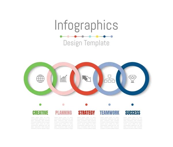 Elementos Diseño Infográfico Para Sus Datos Empresariales Con Opciones Piezas — Vector de stock