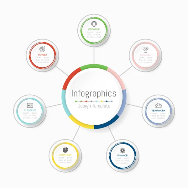 Elementos Design Infográfico Para Seus Dados Negócios Com Opções Peças — Vetor de Stock