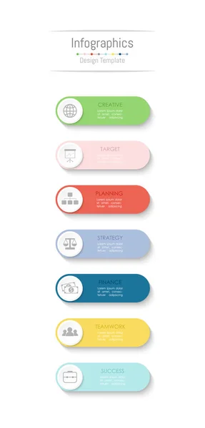 Infografische Gestaltungselemente für Ihre Geschäftsdaten mit 7 Optionen. — Stockvektor