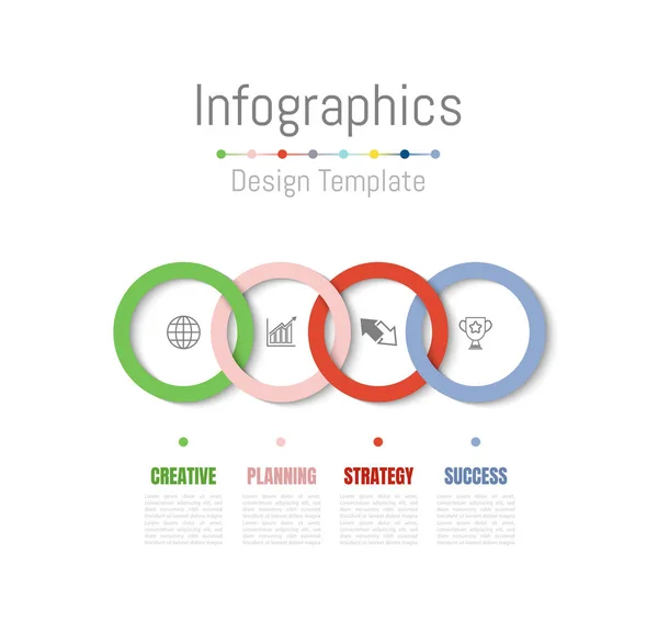 Infographic Designelementen Voor Bedrijfsgegevens Met Opties Onderdelen Stappen Tijdlijnen Processen — Stockvector