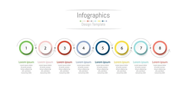 Eléments de conception infographique pour vos données d'entreprise avec 8 options . — Image vectorielle