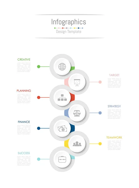 Eléments de conception infographique pour vos données d'entreprise avec 7 options . — Image vectorielle