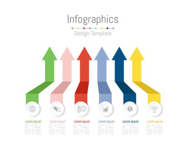 Infographic tasarım öğeleri için iş verilerinizi 6 seçeneği ile.