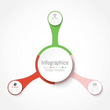 Infographic tasarım öğeleri iş verilerinizi 3 seçenekleri, parçalar, adımları, zaman çizelgeleri veya işlemler ile için. Vektör çizim.