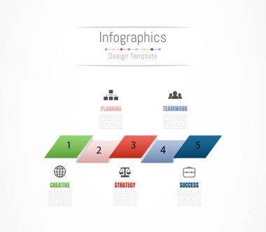 Infographic tasarım öğeleri için iş verilerinizi 5 seçeneği ile.
