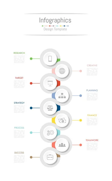 Infographic designelement för dina affärsdata med 9 alternativ. — Stock vektor