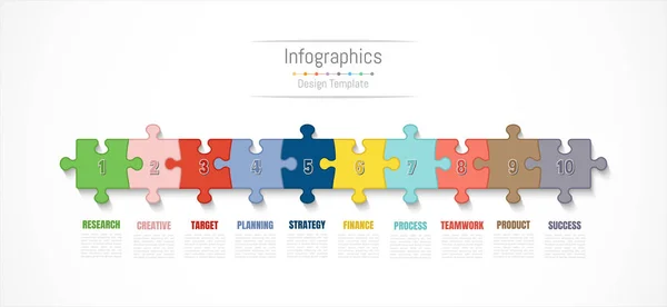 Éléments de conception d'infographie pour vos données d'entreprise avec 10 options . — Image vectorielle