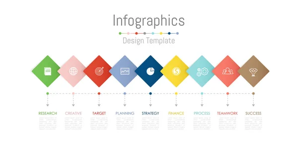 Infographic design elemei az üzleti adatok 9 lehetőségek. — Stock Vector
