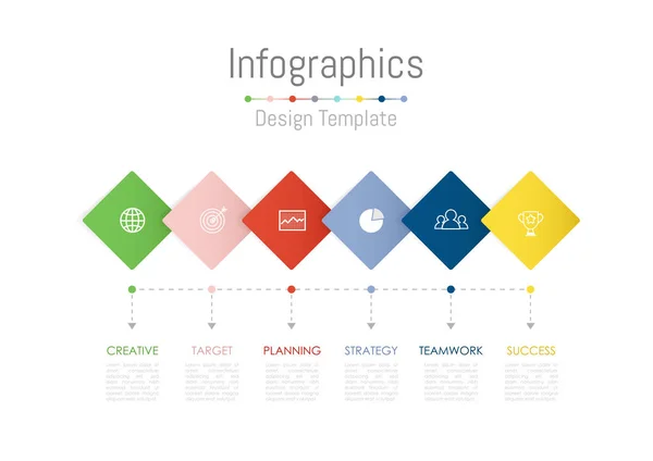 Elementos de diseño infográfico para sus datos empresariales con 6 opciones . — Vector de stock