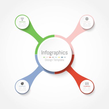 Infographic tasarım öğeleri için iş verilerinizi 4 seçenekleri ile.